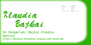 klaudia bajkai business card